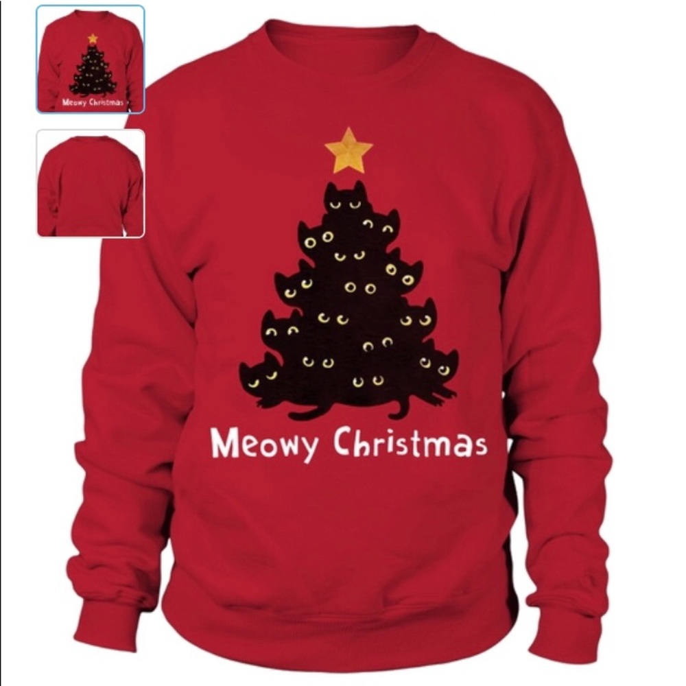Women’s ‘Meowy Christmas’ crewneck Sweatshirt